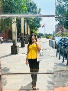 Bright Yellow Sleeveless Kurti – College Wear