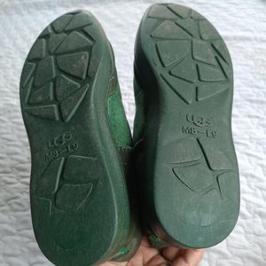 Ugg fur top forest green suede boots