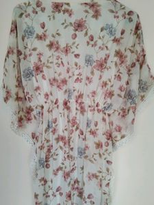 Flower Print Kaftan Dress