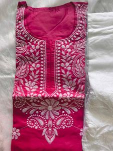 Pure Cotton Chicken Kari Kurta Set