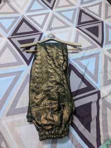 Bottle green &amp; Golden Wide leg skirt