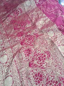 Red &amp; Gold Banarasi Silk Saree