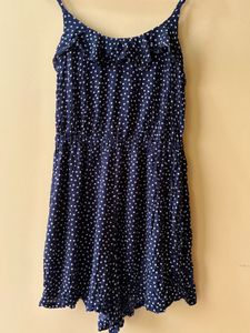 Navy Polka Dot Romper