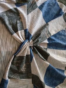 Twisted Front Checkered Top