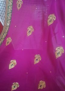 Magenta Embellished Saree