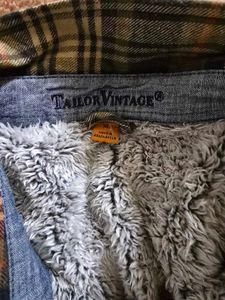 Tailor Vintage Sherpa-Lined Flannel Shaket