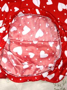 Red Heart Print Skirt