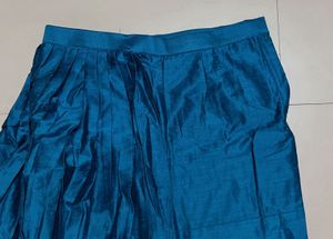 Teal Palazzo Pants With Trail