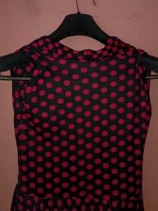 Pink Polka Dotted Black Dress
