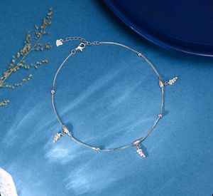 Giva 925 Real Silver Zircon Leaf Anklet(1 Piece)