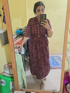 Maroon Polka Dot Dress