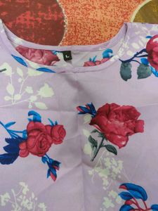 Rose Printed Lavender T-shirt