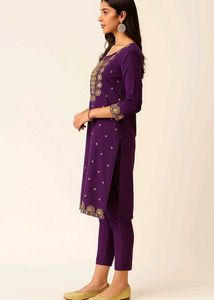 Purple Embroidered Salwar Kameez Suit