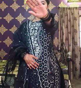Black Cutwork Pakistani Dress