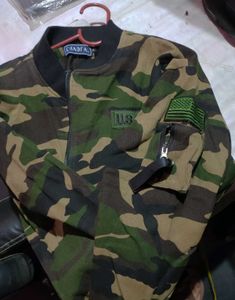 US Army logo Camo Crop  Bomber  Jacket