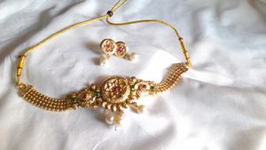 Gold-toned Necklace and Earring Set