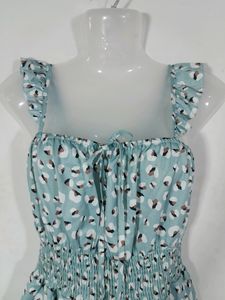 Ivory Blue Printed summer Dresses(Women&#39;s)