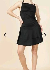 Party Halter Neck Backles Layered Mini Skater dres