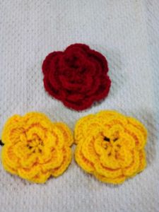 Handmade Flower Crochet Hair Clips.