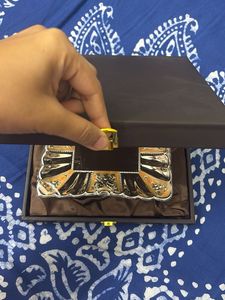 Silver square enamel tray