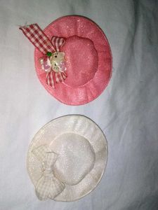 Vintage Miniature Hats - Pink & White