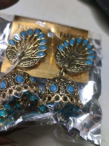 Peacock Jhumka Earrings
