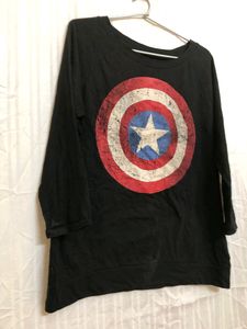 Marvel Black Cotton T Shirt