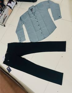 Men&#39;s Casual  US POLO Jeans With Shirt Outfit Set