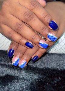 Blue Marble Nail Set