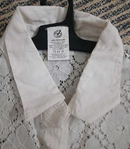 White Lace Shirt Top