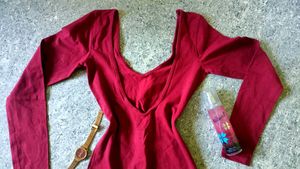 MAROON HOT BACKLESS BODYCON FOR WOMEN