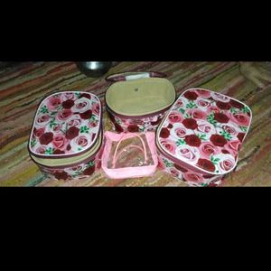 Floral 3-Piece Cosmetic Bag Set