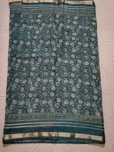 Floral Green Saree