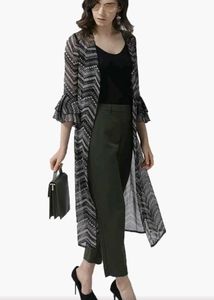 Floral print long shrug
