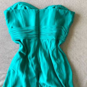 Elegant Teal Beaded Evening Gown