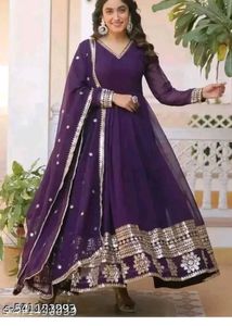 Elegant Purple Anarkali Suit available in all size