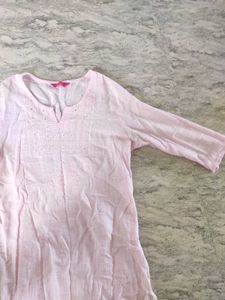 Pink Embroidered Tunic Kurti
