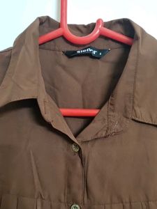 Brown Office Wear Top