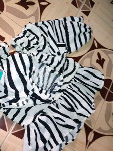 Zebra Print Long Sleeve Top