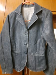 Denim Blazer Navy Blue For Women M SIZE
