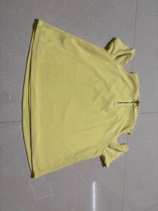“Honey By Pantaloons” Yelloe Cold Shoulder Top