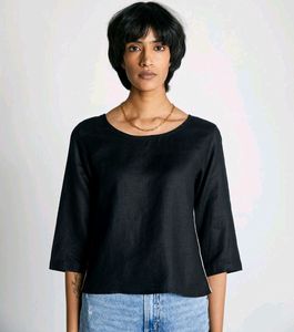 Imported Formal Plain Black Top NEW