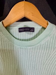 Marks &amp; Spencer Ribbed Crew Neck Female Tshirt