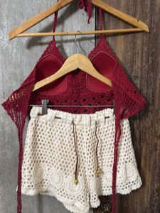 Knitted Bikini Top &amp; Shorts