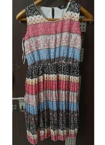 Max Colorful Striped Sleeveless Dress