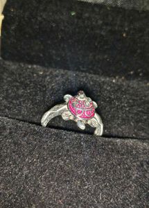 Turtle Design pure silver ring