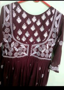 Maroon Embroidered Ethnic Gown