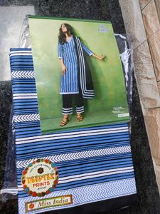 Striped Kurta Set Material.