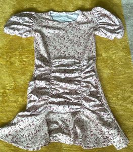 2 Floral Print Ruched Mini Dresses