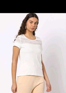 White Lace Detail Top